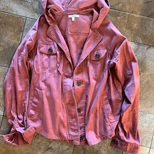Maurices Dusty Rose Hooded Jacket